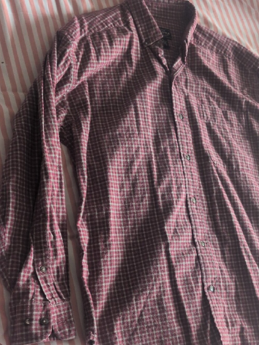Sonoma Red and White Plaid Short-Sleeve Button-Down Shirt - Picture 2 of 6